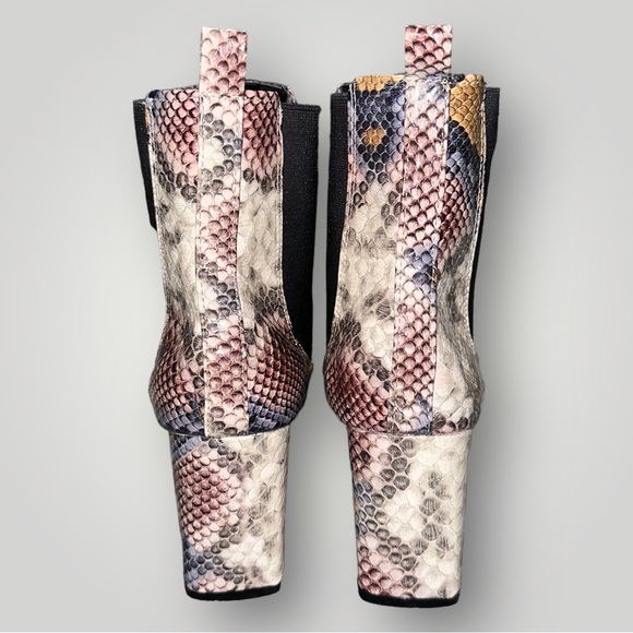 SHEIN Colorful Snakeskin Pull on Heeled Ankle Boots with Pointy Toe Size… - Picture 9 of 11